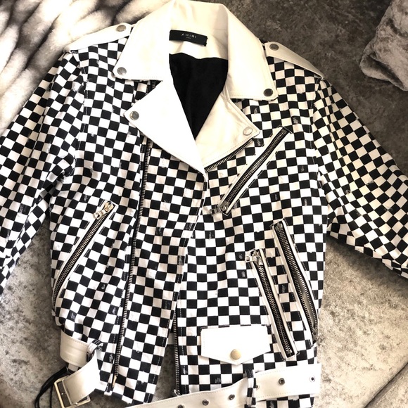 Amiri Checkered Biker Jacket - Picture 2 of 7